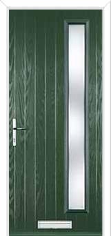 Cottage Long (off set) Kensington Composite Front Door in Green