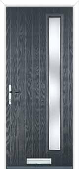Cottage Long (off set) Kensington Composite Front Door in Anthracite Grey