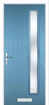 Cottage Long (off set) Kensington Composite Front Door in Pastel Blue
