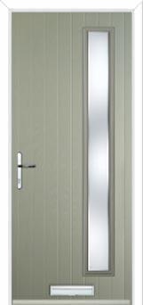 Cottage Long (off set) Kensington Composite Front Door in Pebble Grey