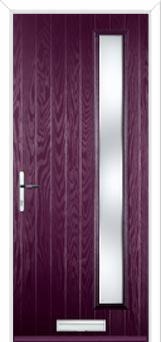 Cottage Long (off set) Kensington Composite Front Door in Purple Violet