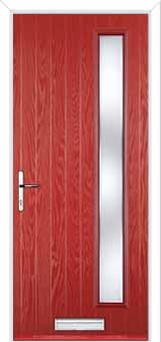 Cottage Long (off set) Kensington Composite Front Door in Red