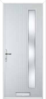 Cottage Long (off set) Kensington Composite Front Door in White
