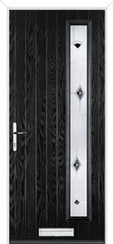 Cottage Long (off set) Murano Composite Front Door in Black