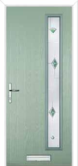 Cottage Long (off set) Murano Composite Front Door in Chartwell Green