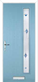 Cottage Long (off set) Murano Composite Front Door in Duck Egg Blue