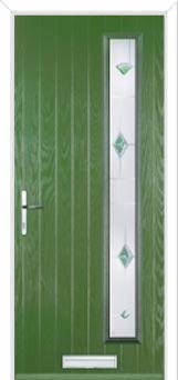 Cottage Long (off set) Murano Composite Front Door in Fern Green