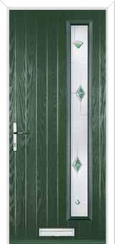 Cottage Long (off set) Murano Composite Front Door in Green