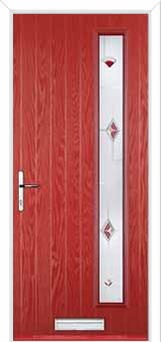 Cottage Long (off set) Murano Composite Front Door in Red