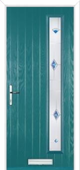 Cottage Long (off set) Murano Composite Front Door in Turquoise Blue