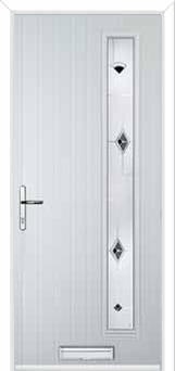 Cottage Long (off set) Murano Composite Front Door in White