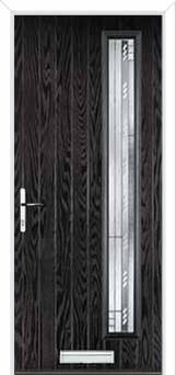 Cottage Long (off set) Matrix Composite Front Door in Black Brown