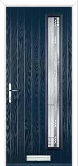 Cottage Long (off set) Matrix Composite Front Door in Dark Blue