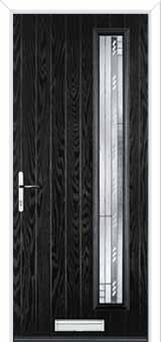 Cottage Long (off set) Matrix Composite Front Door in Black