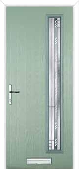 Cottage Long (off set) Matrix Composite Front Door in Chartwell Green