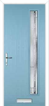 Cottage Long (off set) Matrix Composite Front Door in Duck Egg Blue