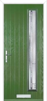 Cottage Long (off set) Matrix Composite Front Door in Fern Green