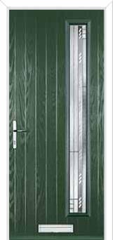 Cottage Long (off set) Matrix Composite Front Door in Green