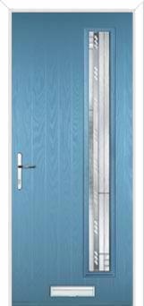 Cottage Long (off set) Matrix Composite Front Door in Pastel Blue