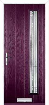 Cottage Long (off set) Matrix Composite Front Door in Purple Violet
