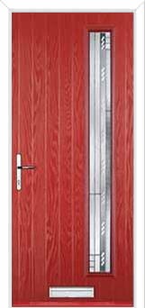 Cottage Long (off set) Matrix Composite Front Door in Red
