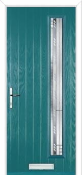 Cottage Long (off set) Matrix Composite Front Door in Turquoise Blue