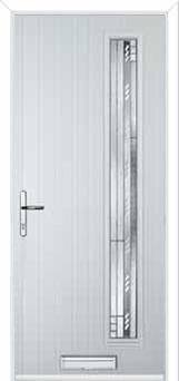 Cottage Long (off set) Matrix Composite Front Door in White