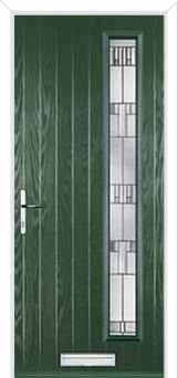 Cottage Long (off set) Prairie Composite Front Door in Green