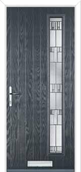 Cottage Long (off set) Prairie Composite Front Door in Anthracite Grey