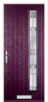 Cottage Long (off set) Prairie Composite Front Door in Purple Violet