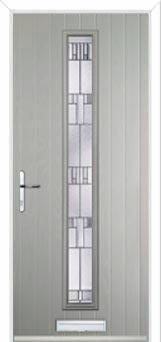 Cottage Long (centre) Prairie Composite Front Door in Agate Grey