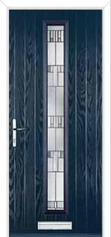 Cottage Long (centre) Prairie Composite Front Door in Dark Blue