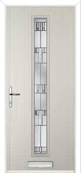 Cottage Long (centre) Prairie Composite Front Door in Cream