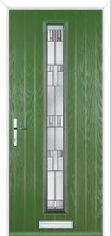 Cottage Long (centre) Prairie Composite Front Door in Fern Green