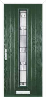 Cottage Long (centre) Prairie Composite Front Door in Green