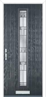 Cottage Long (centre) Prairie Composite Front Door in Anthracite Grey