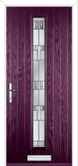 Cottage Long (centre) Prairie Composite Front Door in Purple Violet