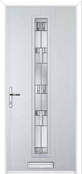 Cottage Long (centre) Prairie Composite Front Door in White