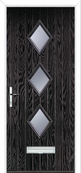Diamond 3 Composite Front Door in Black Brown