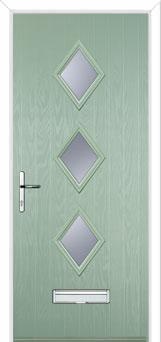 Diamond 3 Composite Front Door in Chartwell Green