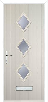 Diamond 3 Composite Front Door in Cream