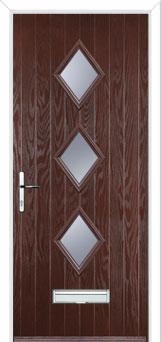 Diamond 3 Composite Front Door in Darkwood