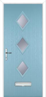 Diamond 3 Composite Front Door in Duck Egg Blue