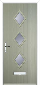 Diamond 3 Composite Front Door in Pebble Grey