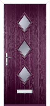 Diamond 3 Composite Front Door in Purple Violet