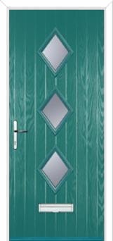 Diamond 3 Composite Front Door in Turquoise Blue