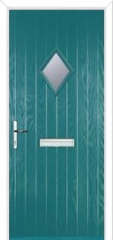 Diamond Composite Front Door in Turquoise Blue