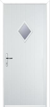 Diamond Glazed Composite Back Door in White