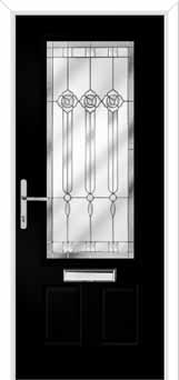 Gleneagles Crystal Flower Composite Front Door in Black Brown
