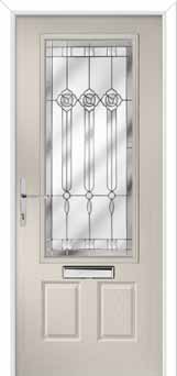 Gleneagles Crystal Flower Composite Front Door in Cream